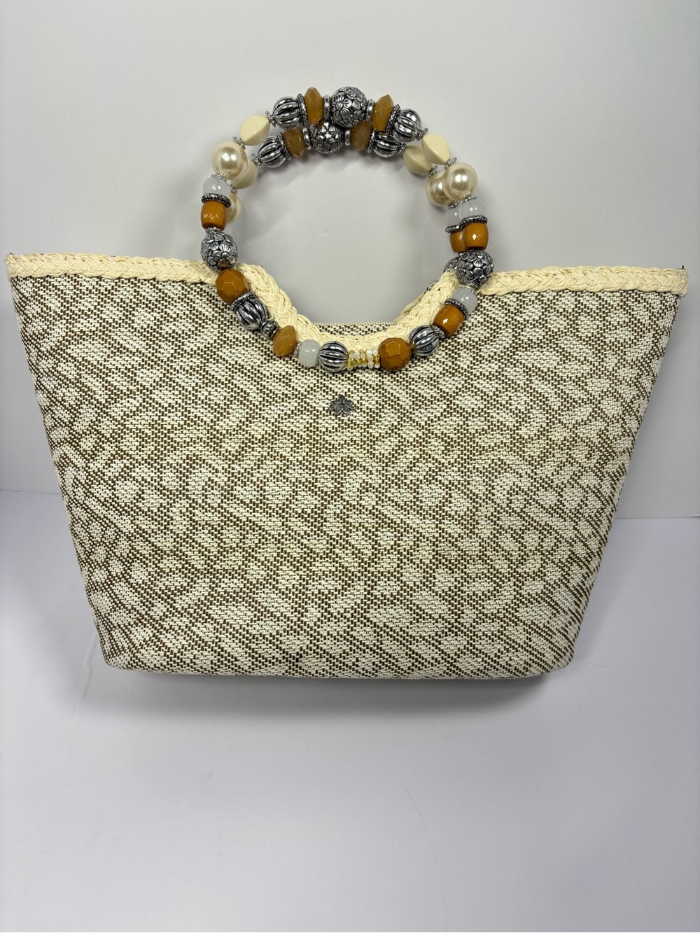 ✨Cappelli Straworld Wh Bead Handle Bag - Picture 3 of 15